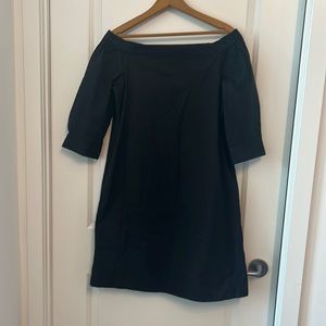 THEORY Black cotton off the shoulder dress size 6
